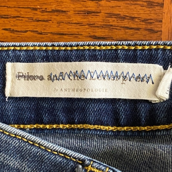 Anthropologie Pilcro Slim Boyfriend Jeans Rose Gold Coated Foil Metallic Sz 30 - Picture 7 of 8